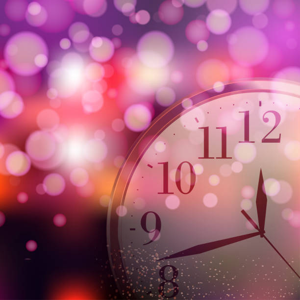 istock Happy New Year or Christmas card with golden clock. Vector 1771883309