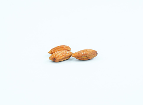 A almonds on white background