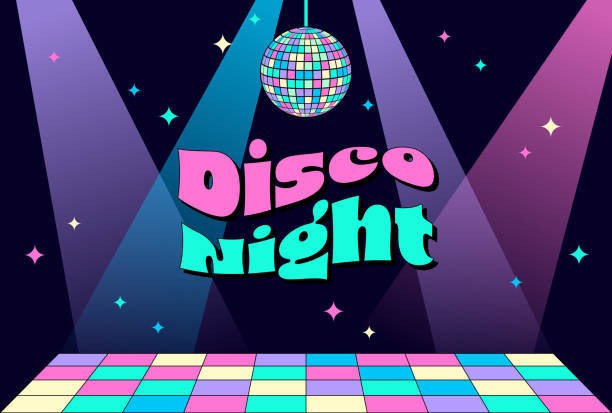 disco party vector background with spotlight on stage for banners, cards, flyers, social media wallpapers, etc.