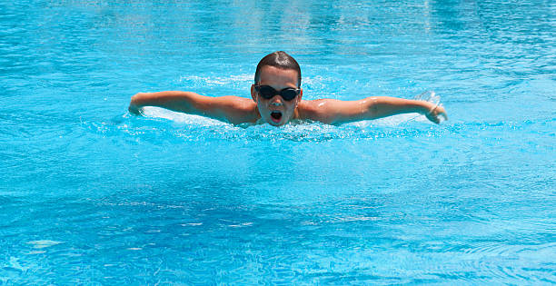istock Boy is swimming the butterfly stroke 177193356