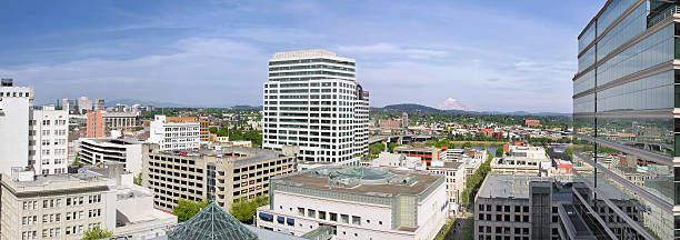 istock Portland Downtown Cityscape with River and Mountain 177195257
