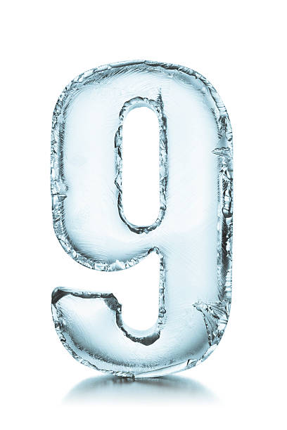 istock Number 9 frozen ice block 177196321
