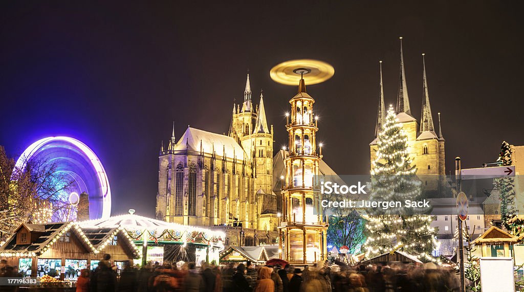 Erfurt Marché de Noël et de la cathédrale - Photo de Erfurt libre de droits