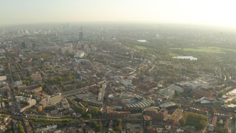 Aerial shot towards Camden and Regents park London