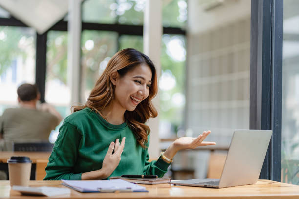 istock Pleasant happy young woman doing independent work using home computer Attractive woman studying online using laptop software Internet browsing information 1771964672