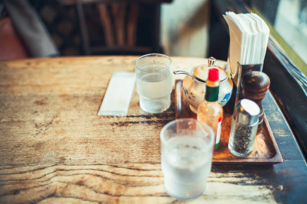 A table in an old coffee shop in Kamakura.