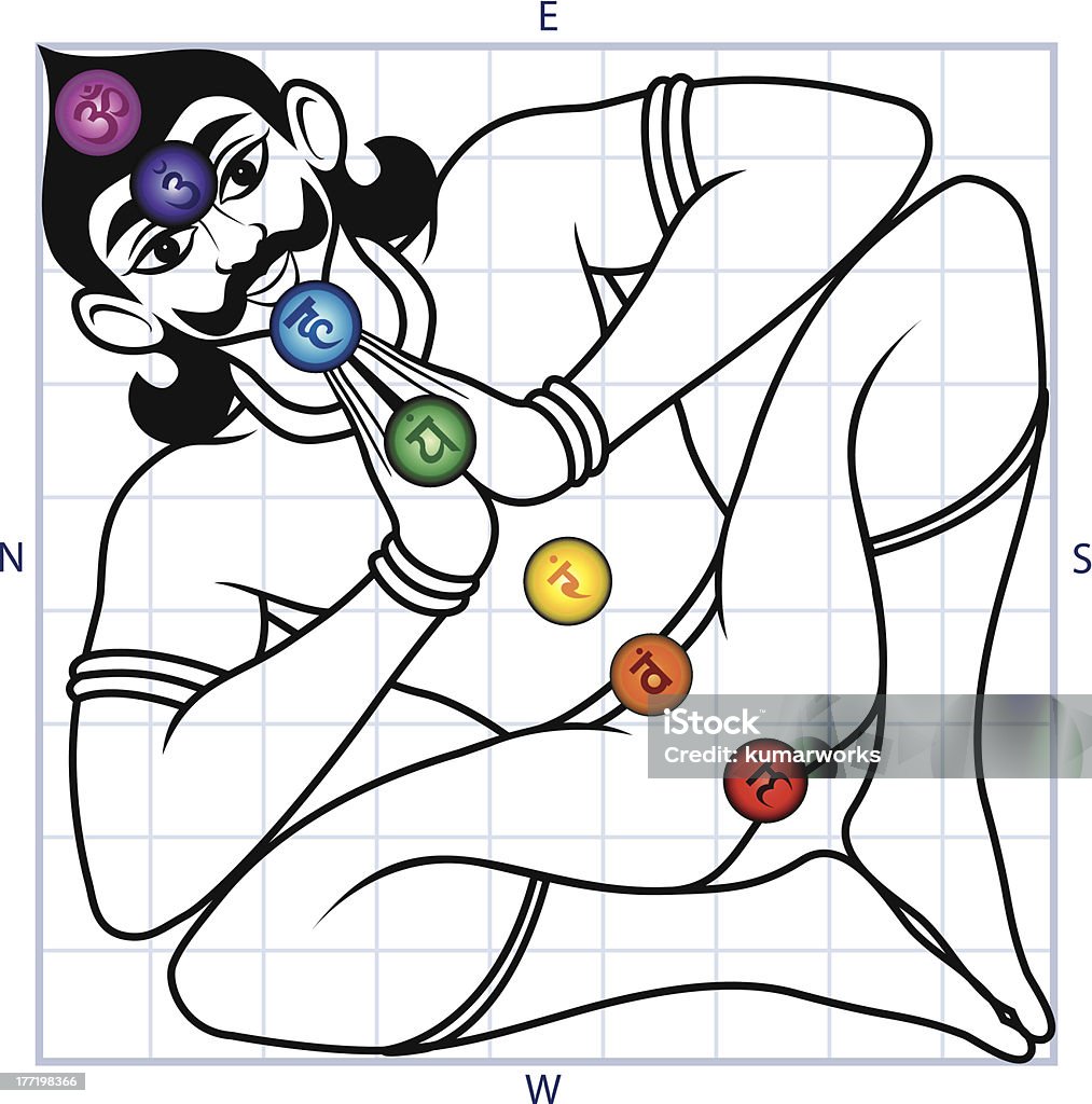 Vastu Purusha avec Chakra - clipart vectoriel de Adulte libre de droits