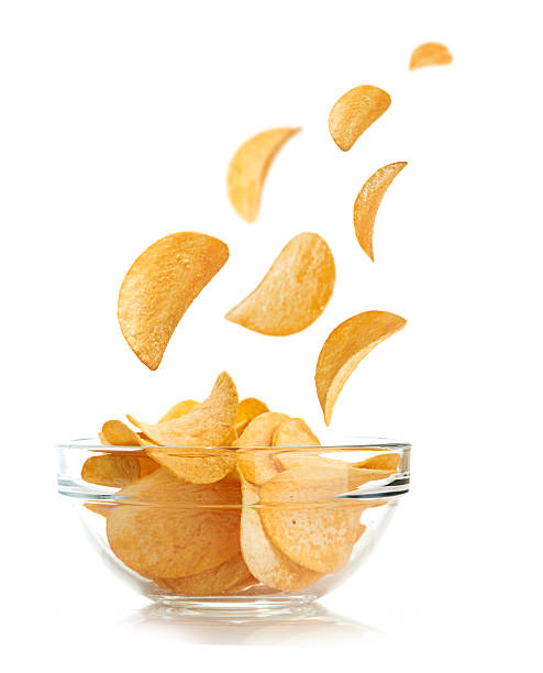 istock Bowl of potato chips isolayed on white 177198887
