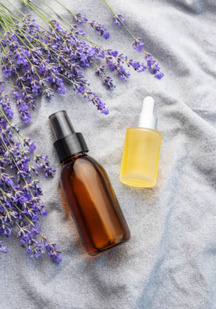 istock Lavender spa. Lavender  natural essential oil and fresh lavender 1771999956