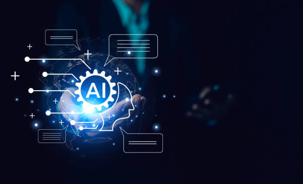 istock AI (Artificial intelligence), Chatbot growing concept. Businessman hand use smartphone with analytics information trends  technology. Business link digital marketing. Big data and Financial banking 1772001118