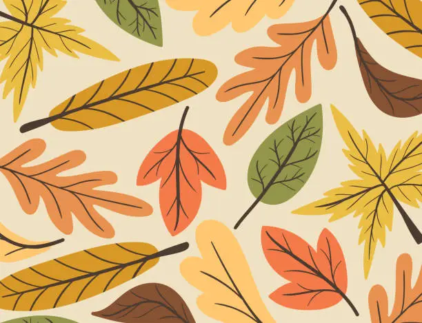 Vector illustration of leaves background