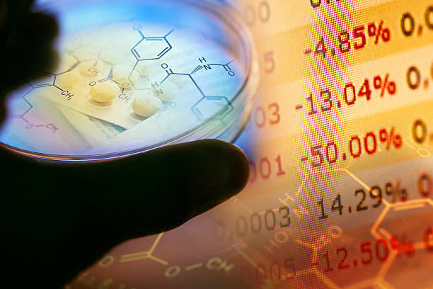 istock Petri dishes in arm with chemical elements and pills. 177201463