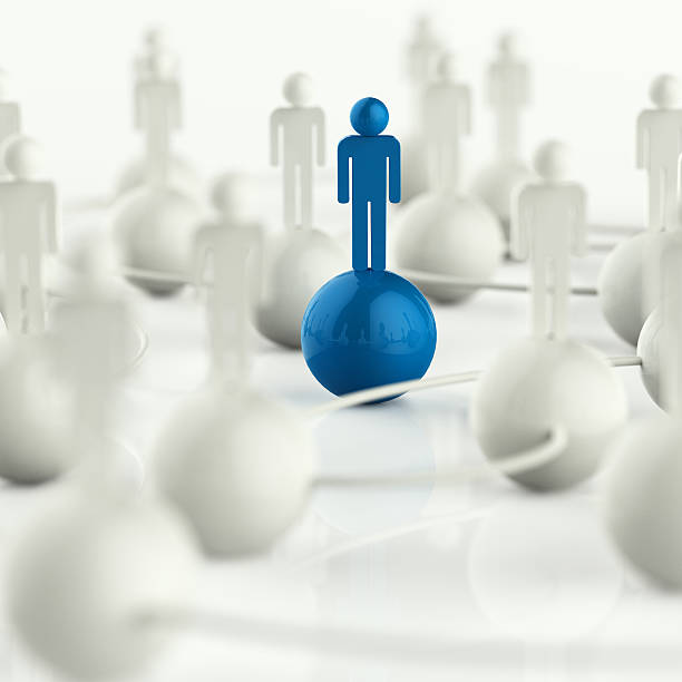 istock 3d white  blue human social network and leadership 177201568