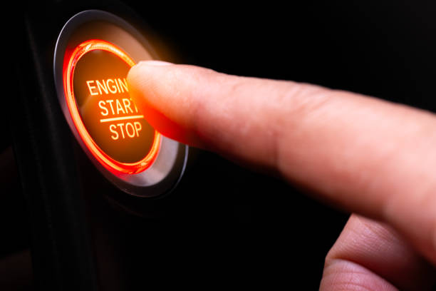 istock The driver's hand is pressing the car start button. Concept of transportation and technology 1772022414