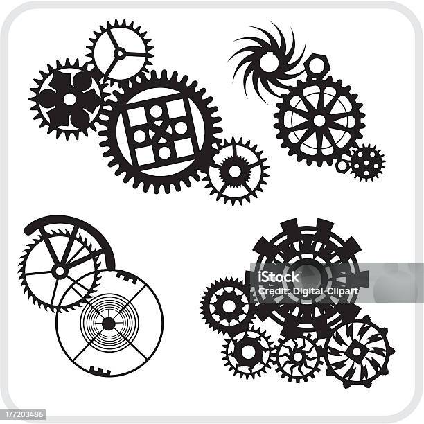 Gear Background Design Vector Set Stock Illustration - Download Image