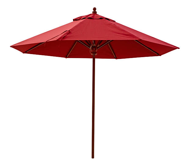 red beach sonnenschirm - parasol stock-fotos und bilder