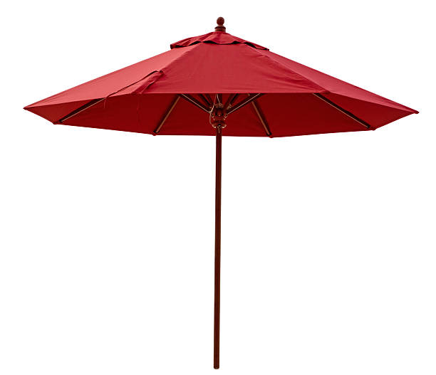 красный пляжный зонт - зонтик от солнца стоковые фото и изображения
