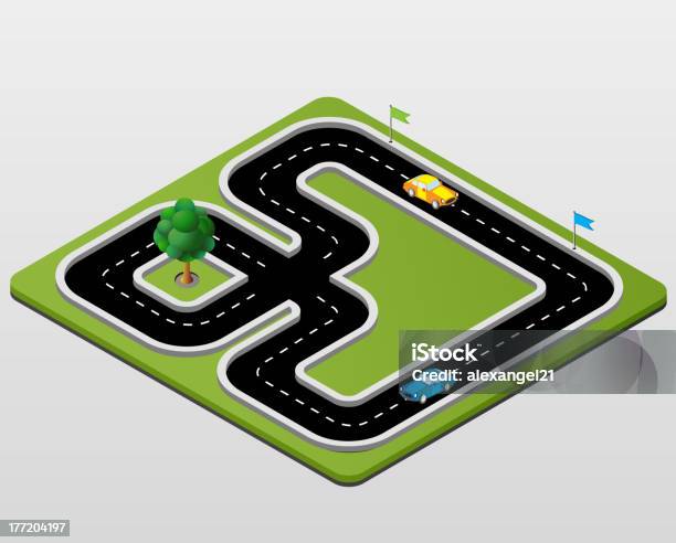 Track Racing Stock Illustration - Download Image Now - Isometric Projection, Architecture, Car