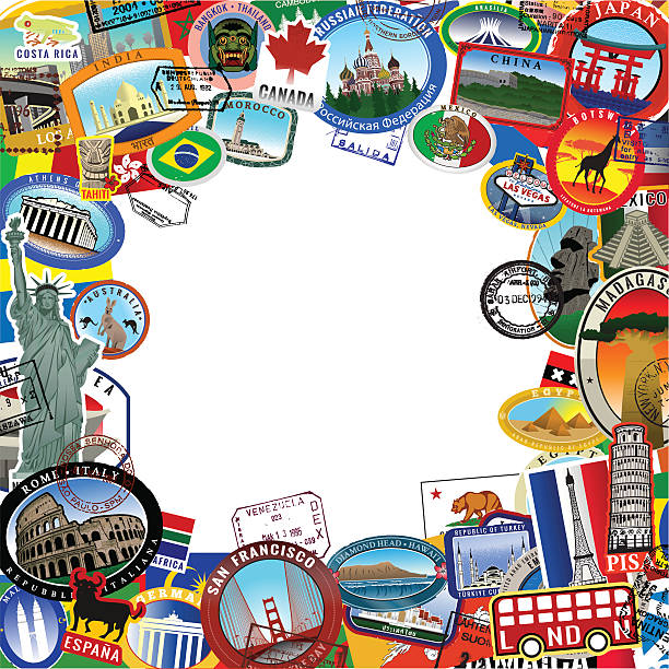 istock Collage of Travel stickers and stamps 177204336
