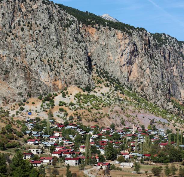 istock Village under the limestone cliff (Ulupınar Village in Kayseri, Türkiye) 1772058090