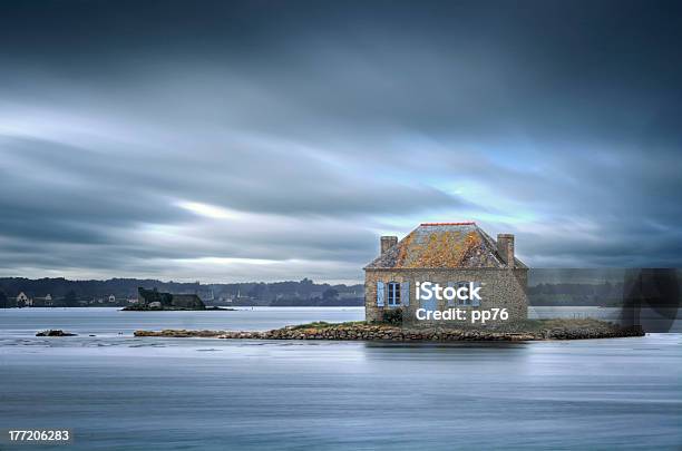 Beautifull House Isolated On Small Island In Britanny France Stock Photo - Download Image Now