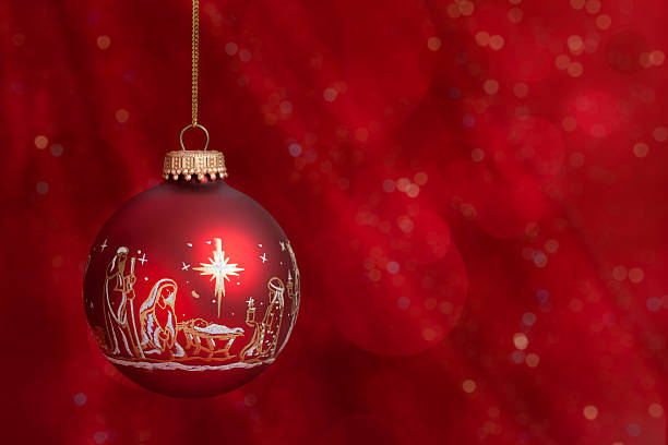 istock Christmas Nativity Baubles on Red 177206658