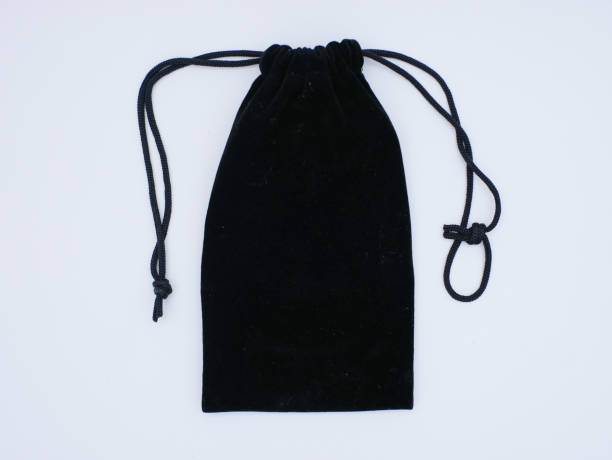 istock black pouch or drawstring bag isolated on white background. fabric cotton small bag 1772073192