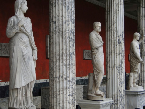 Bucharest, Romania. March 13, 2023: Exterior of Romanian Athenaeum concert hall in Bucharest.