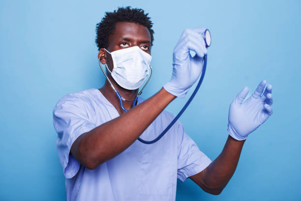 istock African american nurse holds stethoscope 1772079644