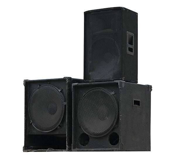 istock Old powerful stage concerto audio speakers isolated 177207989