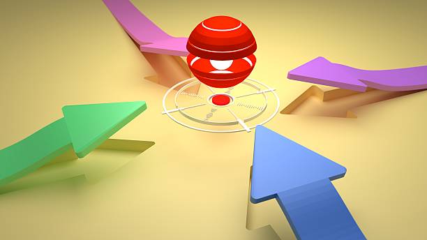 TARGET - Center Point with Four Direction Colorful Arrows