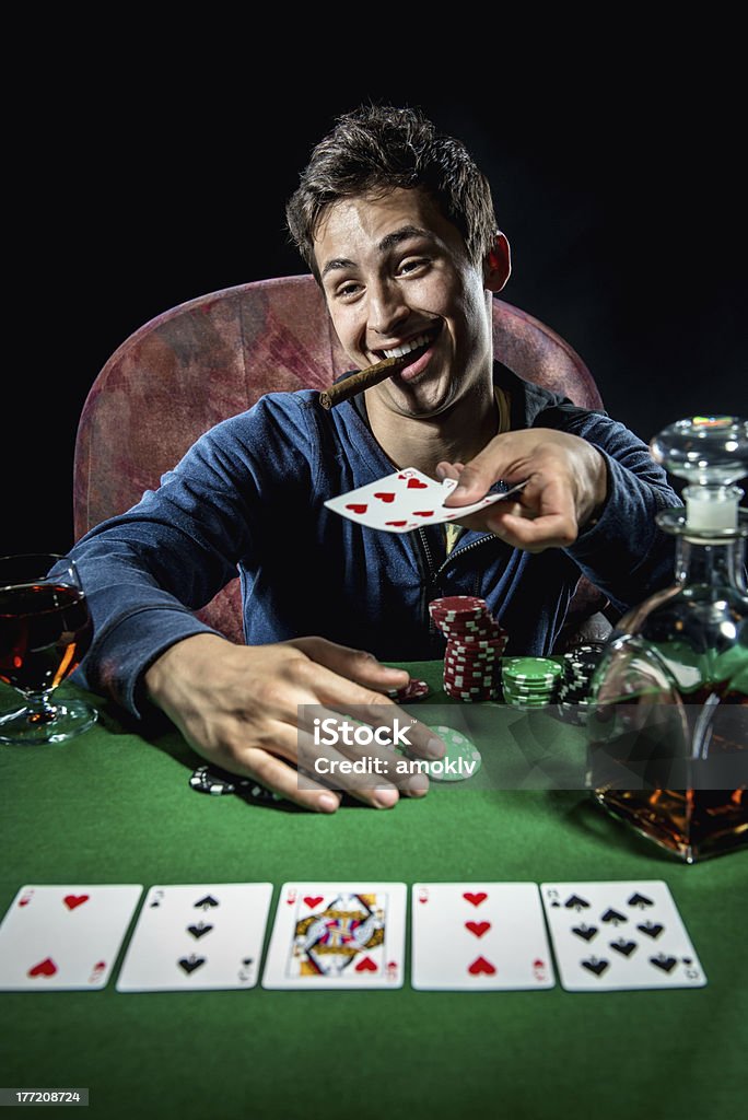 Joueur de Poker - Photo de Casino libre de droits