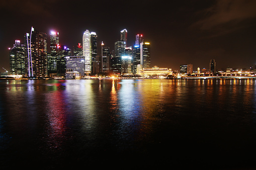 Singapore night city view