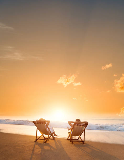 istock Young couple sunbathing on beach chair 1772129678