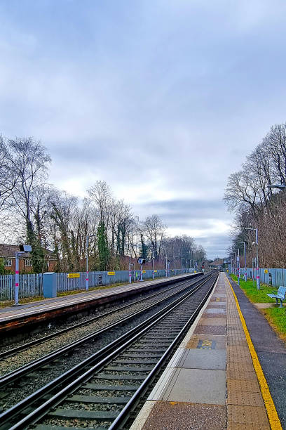 istock View of an empty platform on the railway on a cloudy day. 1772129691