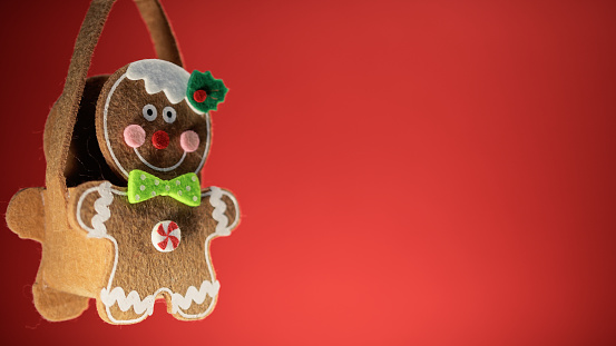 Gingerbread Decoration on Christmas green screen.