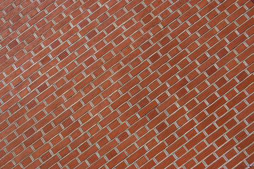 Abstract red brick wall panoramic background, a high resolution