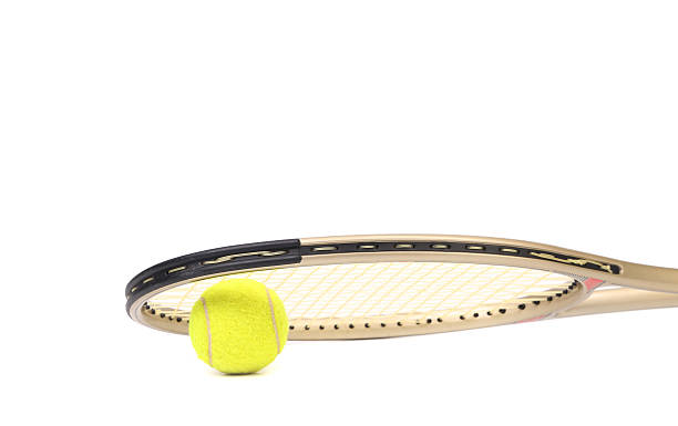 istock Gray tennis racket and yellow ball 177218969
