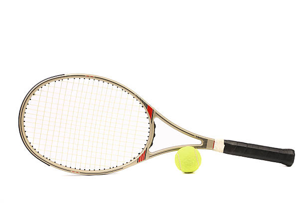 istock Gray tennis racket and yellow ball 177218987