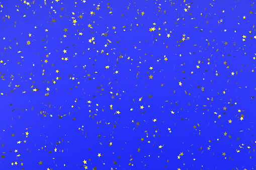 Star Confetti Blue Background