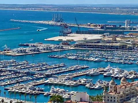 Spain - Alicante - Panorama on the sea and the  port