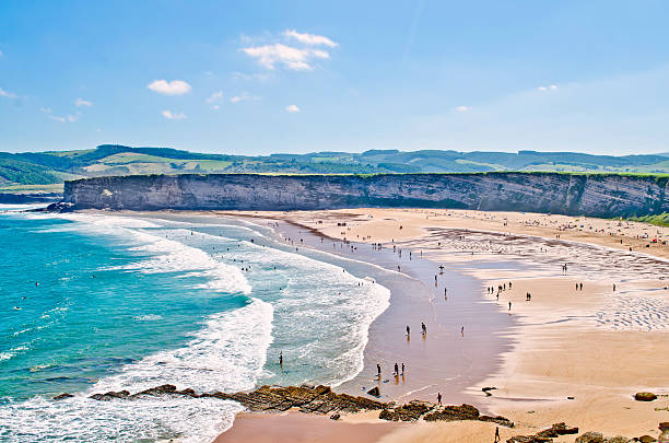 Langre beach Langre beach at Cantabria, Spain. cantabria photos stock pictures, royalty-free photos & images