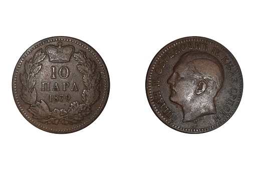 A closeup of Spanish peseta, Juan Carlos I on a dark background