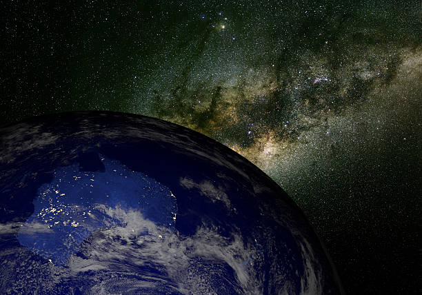 istock Earth from space at night and the Milky Way. Australia. 177225318
