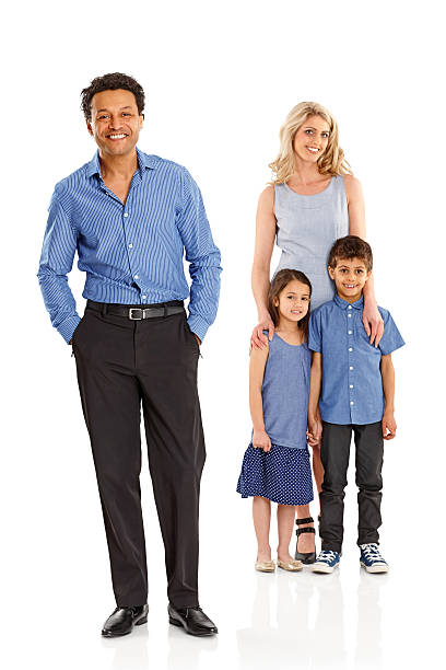 istock Handsome man with his family standing in background 177226407
