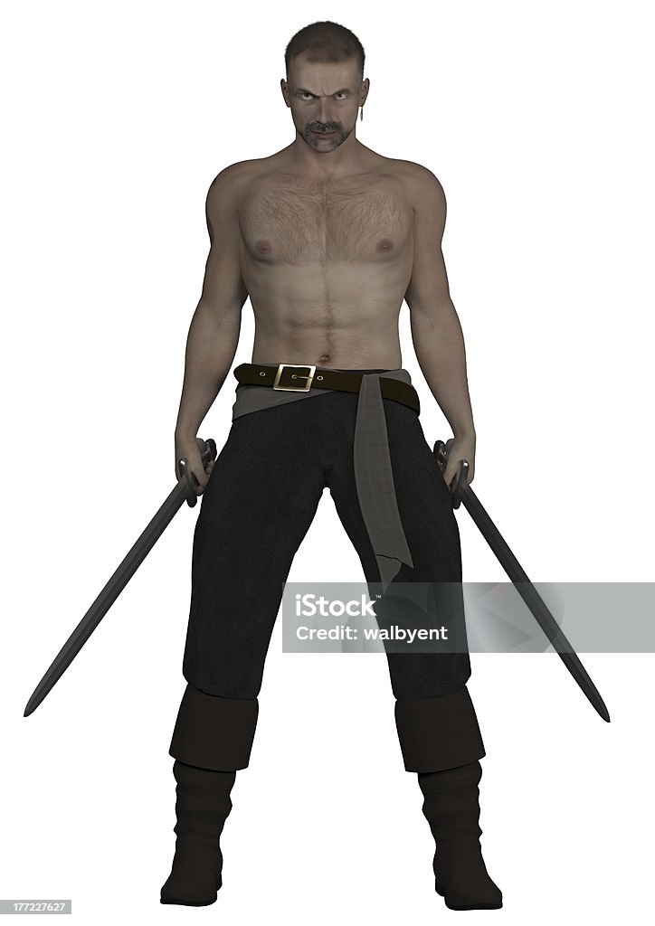 Männliche Pirate und Schwerter - Lizenzfrei Nackt Stock-Foto