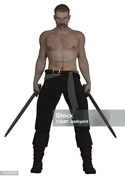 Männliche Pirate Und Schwerter Stockfoto und mehr Bilder von Nackt - Nackt, Seeräuber, Brustbereich