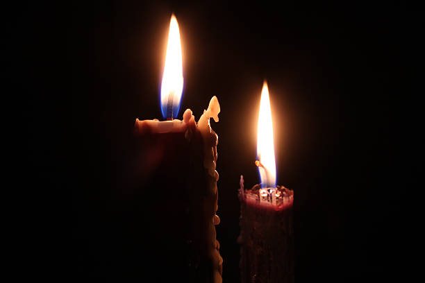 Two Burning Candles stock photo