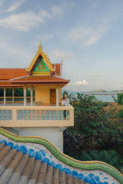 istock Cheerful woman exploring in Big Buddha Temple in Koh Samui 1772283722