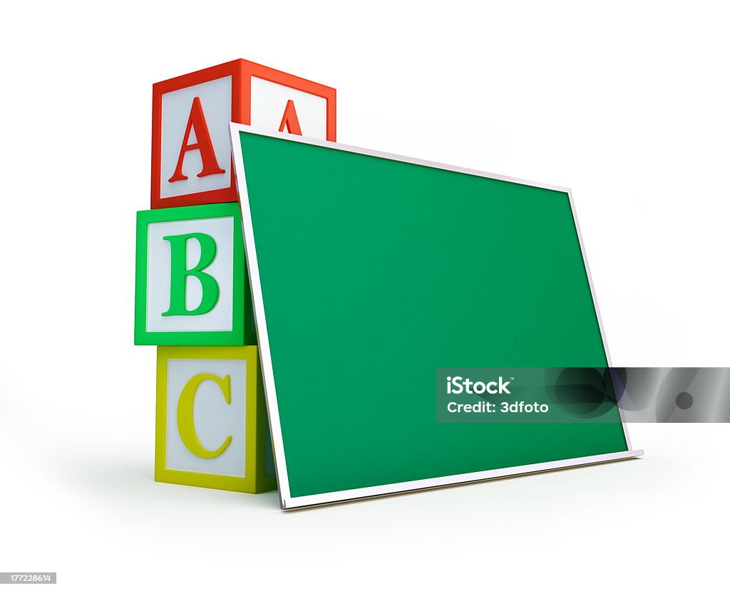 Alfabeto de blocos de quadro - Foto de stock de Brinquedo royalty-free